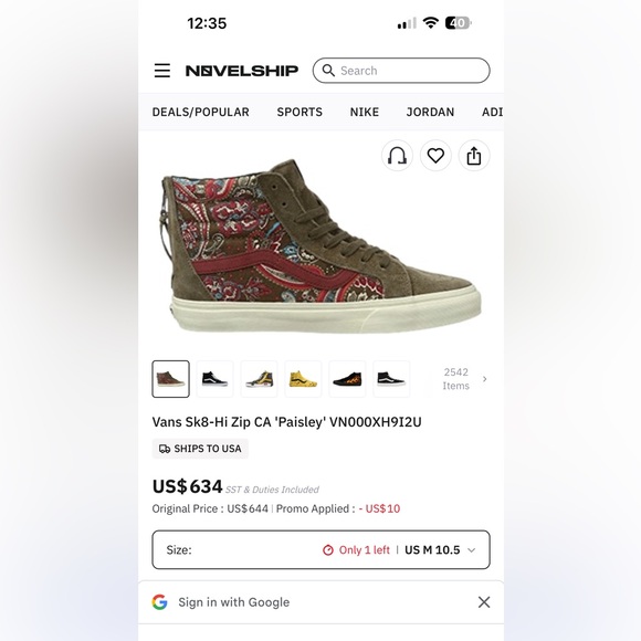 *Rare* Vans Sk8 Hi Top Paisley Print - Picture 2 of 10